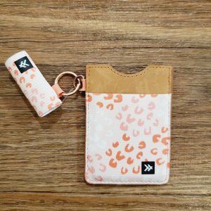 THREAD Pink Leopard Print Vertical Card Holder + Lip Balm Holder